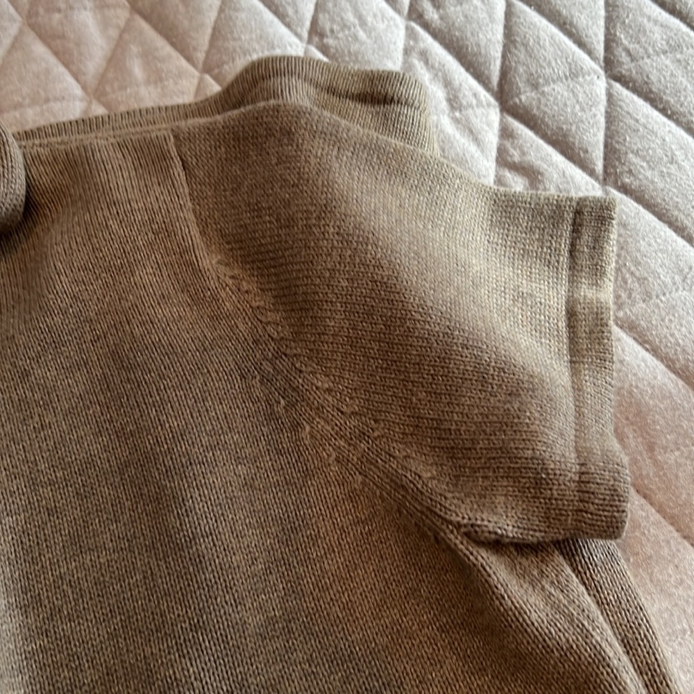 J Jill, hooded, short sleeve sweater,khaki size large - Picture 4 of 5